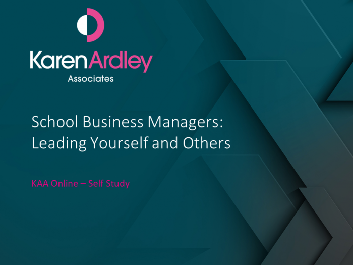 school business managers: leading yourself and others